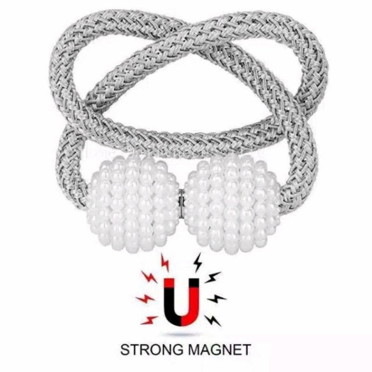 2 PCS Magnetic Pearl Curtain Buckle