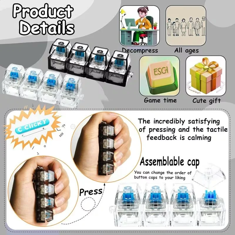 Stress Relief Keyboard Keychain