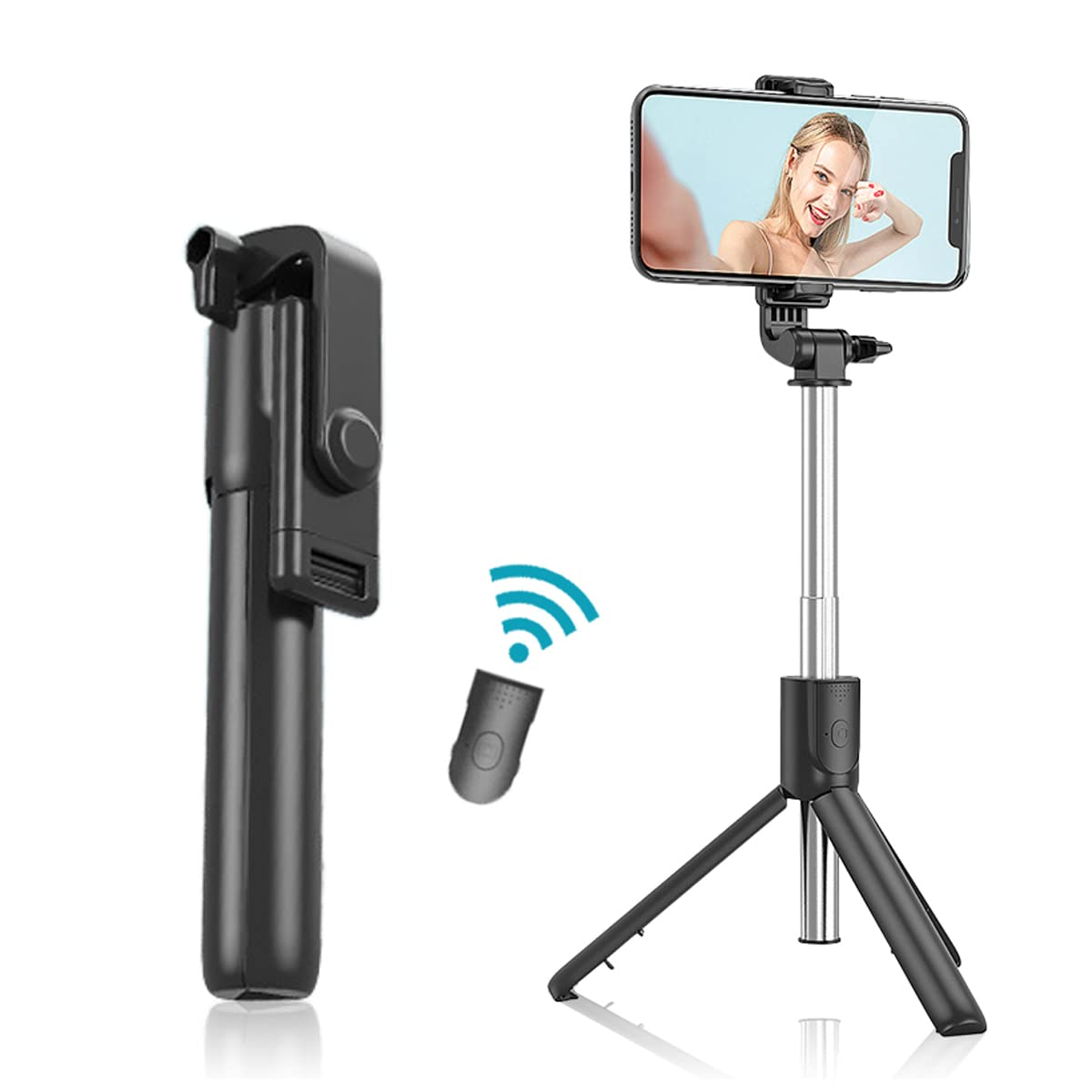 70cm Wireless Selfie Stick with Tripod - Bluetooth Shutter