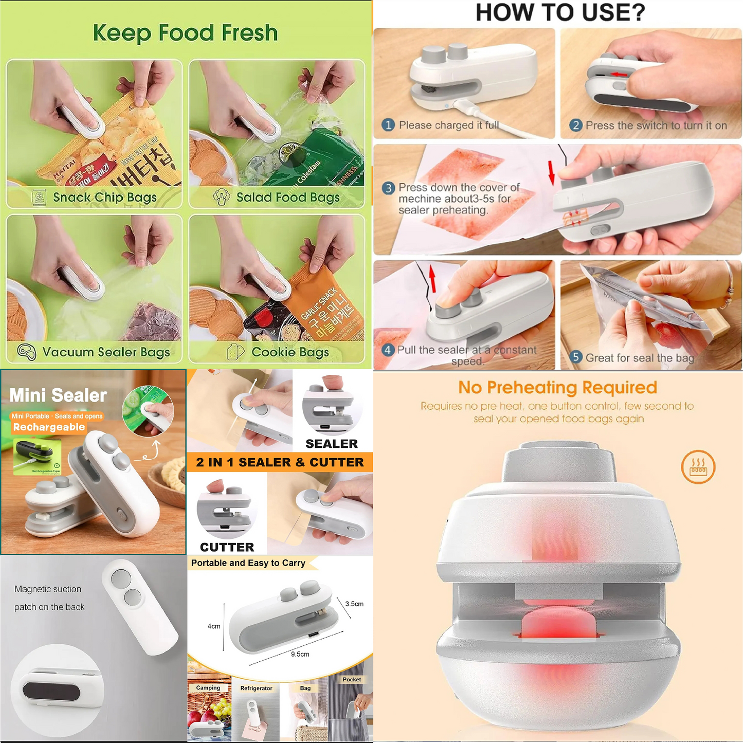 2 in 1 Rechargeable Mini Sealer Machine